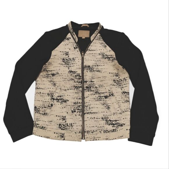 Soia & Kyo black and white zip Bomber Jacket Made in Canada size M - Picture 1 of 8